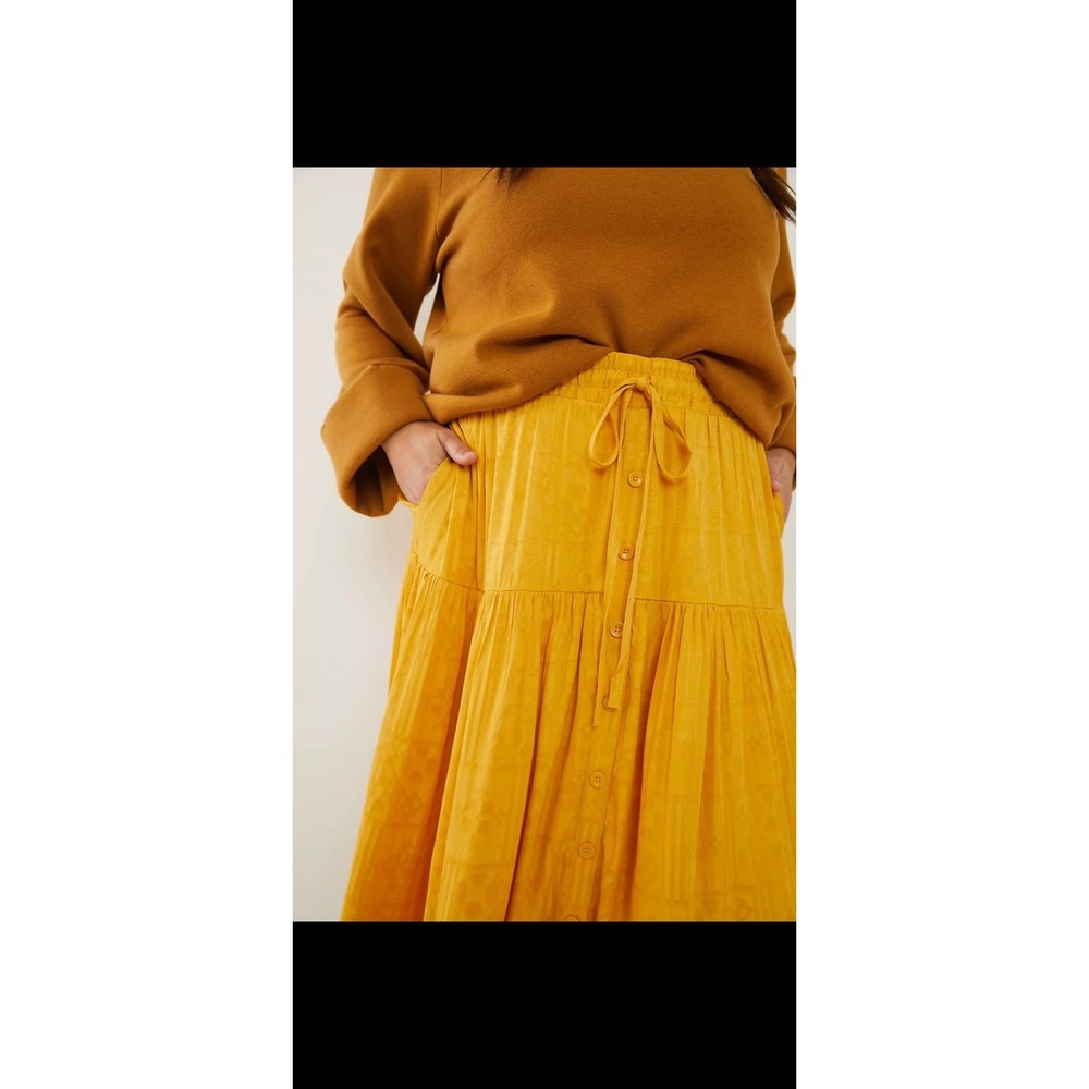 Anthropologie Maeve Carnacion Textured Maxi Skirt size small - Picture 3 of 12